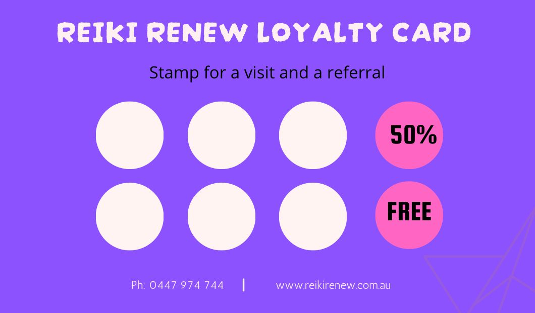Reiki Renew Loyalty Card